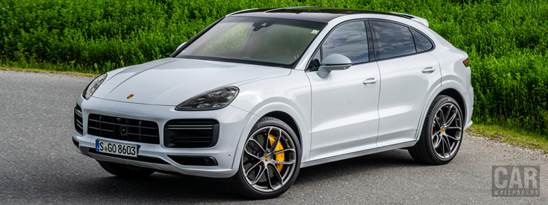 Обои автомобили Porsche Cayenne Turbo Coupe (Carrara White Metallic) - 2019 - Car wallpapers